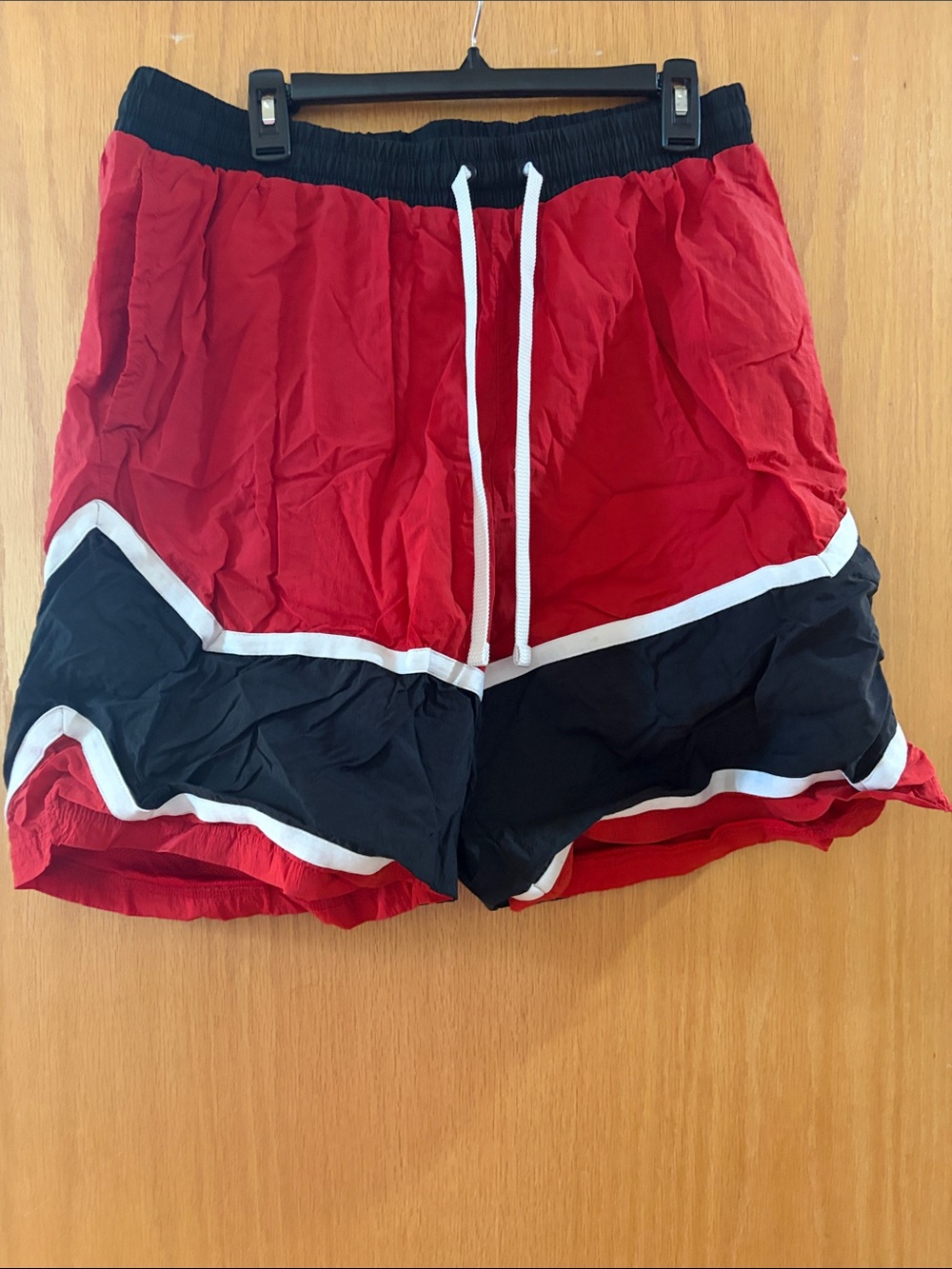 Red and Black Nike Shorts with White Trim